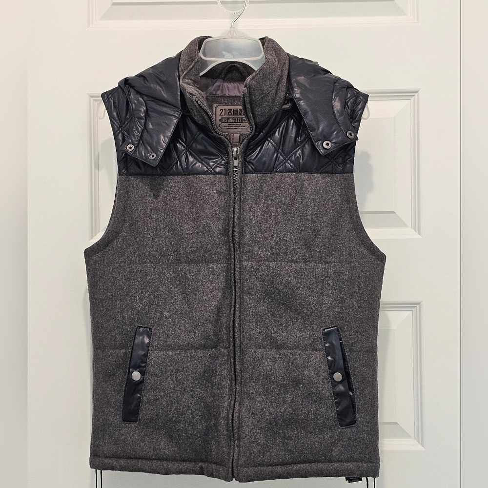 Forever21 | 21Men LA Vest w/Removable Puffer Hood, GUC, Size Medium